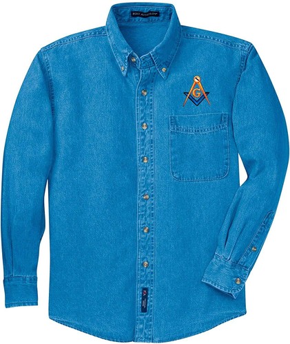 Mason Denim Shirt Freimaurer Freimaurerkleid Shirt - Bild 3 von 3