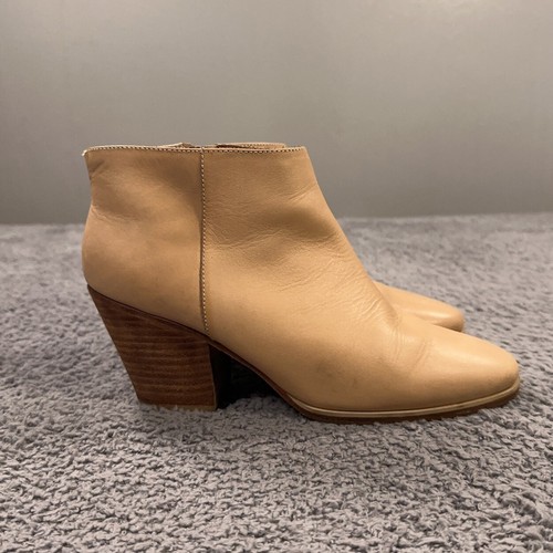 Rachel Comey Ankle Boots Womens 7 Nude Leather Mars Booties Heel Minimal - Picture 2 of 13