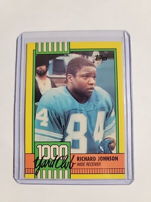 1990 Topps 1000 Yard Club #22 Richard Johnson Detroit Lions Mint Shape Card