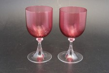RUBINO Verres à vin Nason Moretti rouge torsadé 14,5 cm vers 1970 Murano Italie