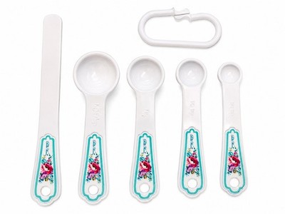 Pioneer Woman Sweet Romance Measuring Spoon Set Partial w Leveler Floral Retired
