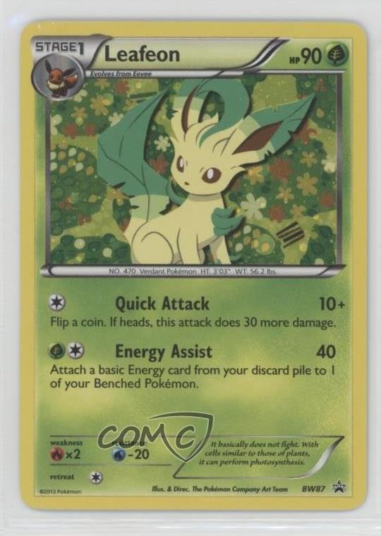 2011-2013 Pokémon Black & White Black Star Promos Leafeon #BW87 0b4t