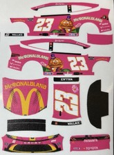 Custom 2025 Bubba Wallace 23 McDonaldland 1/64 Scale NASCAR Peel Stick Decals