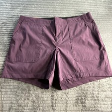 Eddie Bauer Performance Hiker Shorts Women 14 32X7 Purple Eggplant Stretch NWT