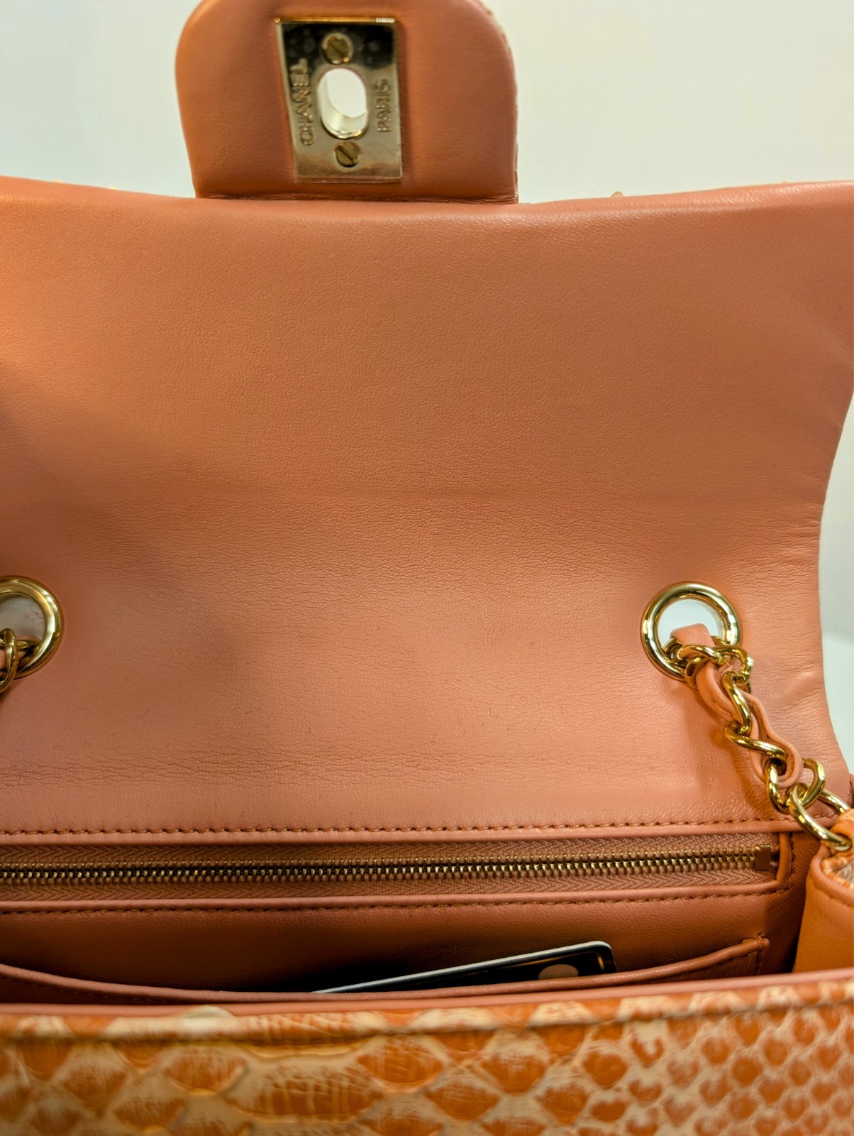 Chanel Salmon Pink Mini Rectangular Classic Flap … - image 12