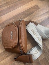 Damen Leder, Gürteltasche mit Gurt Crossbody Bag Neu Camelbraun Kunstleder