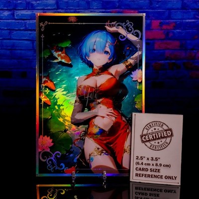 Rem Waifu A5 Premium Trading Card Holo Foil Framed Oversized Acrylic Re:Zero