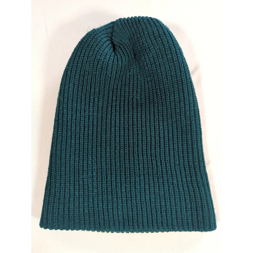 Gorro Y2K Nike Verde Acanalado Tejido Swoosh Logo Talla Única Taiwán De Colección Foto 2 de 4