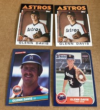4- GLENN DAVIS 1986 Donruss, Topps and Fleer ROOKIE Astros