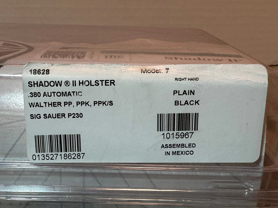 Bianchi 18628 Model 7 Shadow II Black Leather OWB RH Holster, SIG P232 & Walther - Image 2 of 4