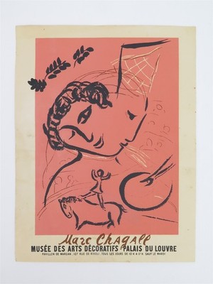 Original Unframed 1959 Marc Chagall Lithograph Exhibit Poster for
