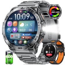 Smart Watch for Men, 1.6" AMOLED, 600mAh Battery, 5ATM Waterproof, Fitness