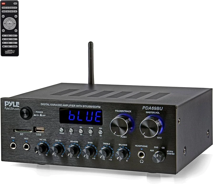 Pyle Bluetooth Home Audio Amplifier Receiver Stereo 300W Dual Channel Sound