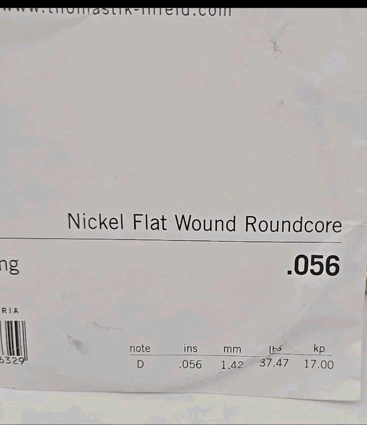 Bass Strings Thomastik-Infeld JF34056 Nickel Wound .056 D Note Jazz  New