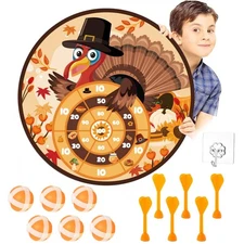 Thanksgiving Party Supplies, 26in Turkey Throwing Game with Sticky Balls and ...