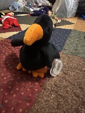 1995 Ty Beanie Baby CAW The Crow Bird 1st Gen Tush 3rd Gen Hang Ver 3