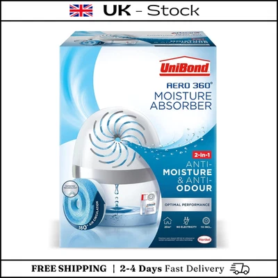 UniBond AERO 360º Moisture Absorber, 1 Device incl. 1 Refill Tab 450g