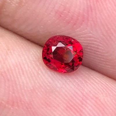 0.63 Carat Natural Oval Cut Vivid Red Color Spinel Loose Gemstone From Burma