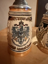 Vintage 2 pices German Beer Stein Handmade Bierkrugfabrik Westerwald