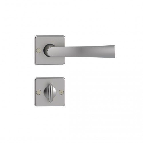 Poignée de porte Flex chromé satiné avec condamnation VACHE pour WC