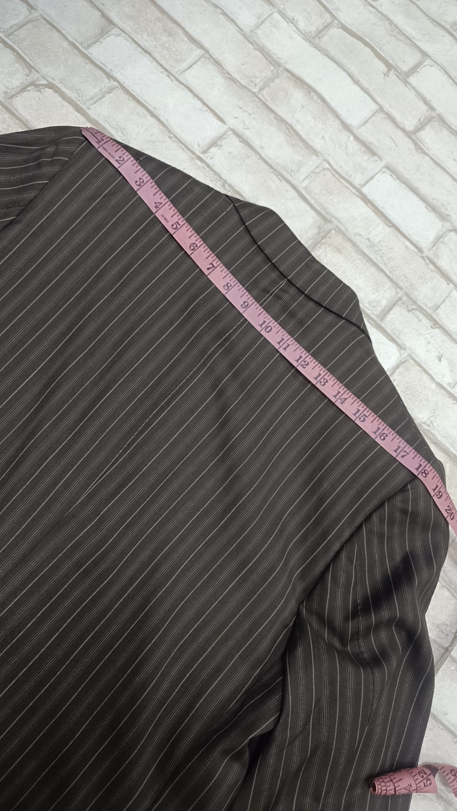 Patrick Hellmann Wool Suit, brown striped men's s… - image 5