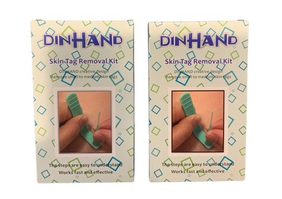 DinHand Skin Tag Removal Kit Removes Small to Medium Skin tags ( LOT OF 2 )