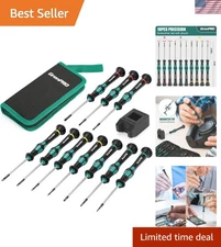 Ergonomic Precision Screwdriver Set - 10 Essential Tools for Electronics Repair