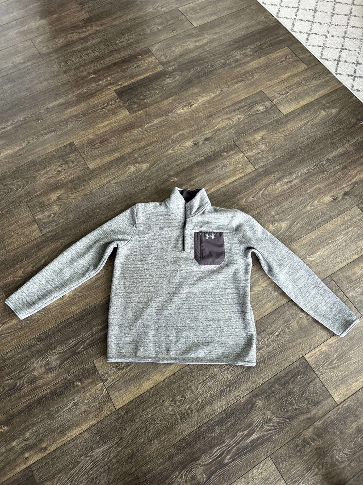 Under Armour Men's Sz Large Gray Coldgear Quarter Snap Pullover *read