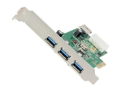SYBA USB 3.0 3+1 Port PCI-e Card, Free Low Profile Bracket, Renesas Chipset