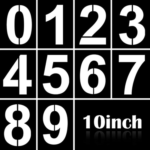 Large Number Stencil Kit - 10 Inch Reusable Plastic Address Number Stencils f...
