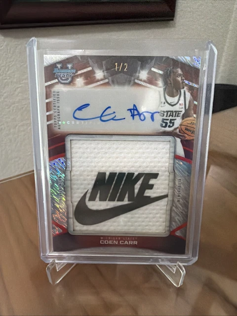 COEN CARR 2025-26 Bowman U Best Jumbo Nike Auto Special Patch #1/2 Player Worn
