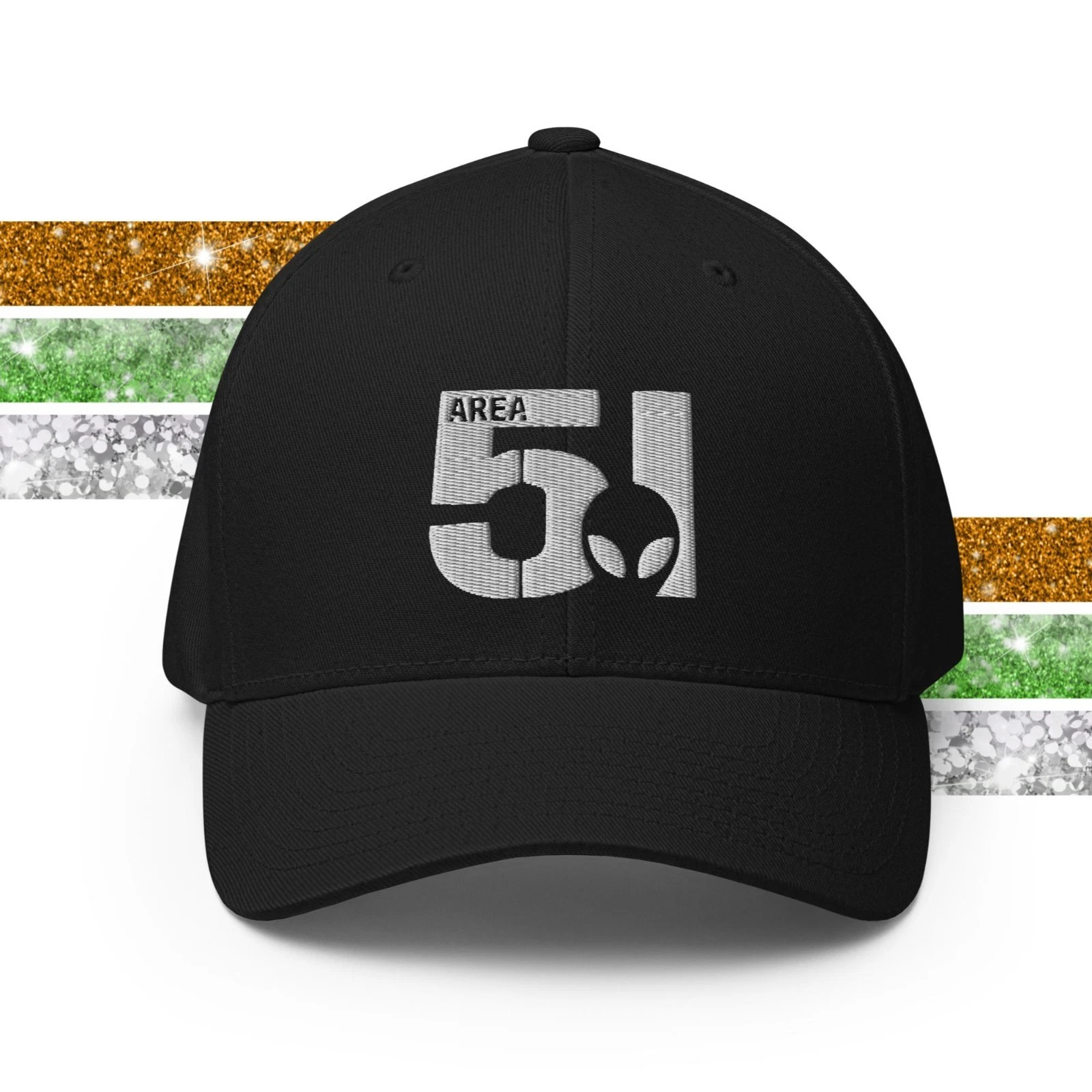 Area 51 Alien UFO Flexfit Hat: Sci Fi Nevada Conspiracy Fitted Ball Cap
