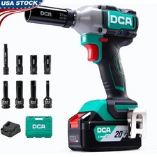 20V Brushless Impact Wrench 3100 BPM 4 Mode Control 1/2 Inch Anvil 4Ah Battery