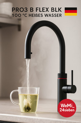 Quooker PRO3 B Flex BLK Schwarz Kochendwasser Armatur 3L Boiler Komplettset Neu