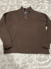 Vintage Polo Jeans Co Ralph Lauren Knit Sweater MockNeck 1/4 Zip Sz XXL Men  s