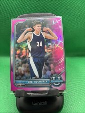 2021-22 Bowman University Chrome Chet Holmgren Pink Refractor 1st Bowman No. 38