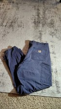 Carhartt Rugged Flex Relaxed Fit Canvas Cargo Work Pants Blue 40x30