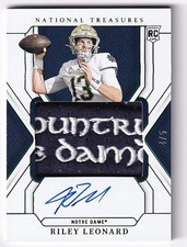 2025 National Treasures RILEY LEONARD God, Country, Notre Dame Patch Auto 4/5