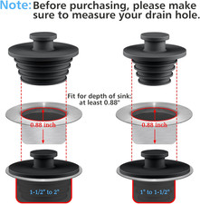 Bathtub Stopper 2Pcs Sink Stopper Tub Plug Bathroom Shower Drain Plug Silicone B