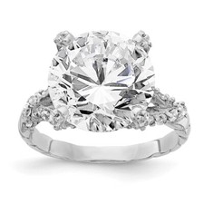 Sterling Silver Rhodium-plated Fancy Brilliant-cut Cubic Zirconia Ring Size 7