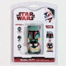 Star Wars Boba Fett USB Flash Drive 4 GB Thumb Drive Tyme Machines 2009 Red Logo