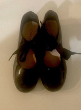 Capezio Black Patent Leather Girls Tap Shoes Size 12.5 M