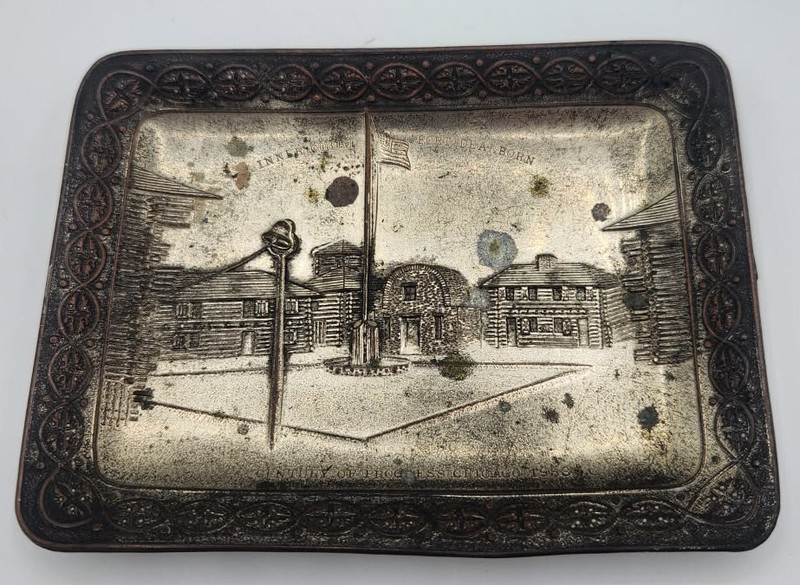 Antique 1933 Chicago Century of Progress Fort Dearborn souvenir tray