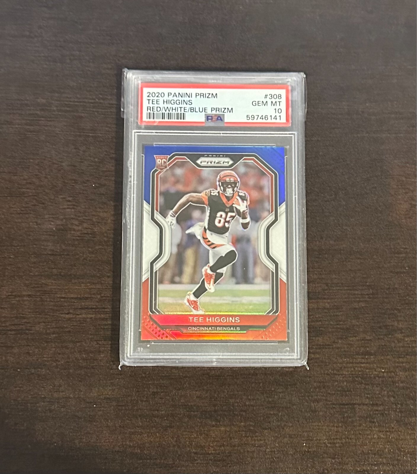 Tee Higgins 2020 Red/White/Blue Prizm PSA 10 Rookie RC #308 GEM MINT Bengals