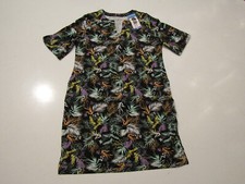 HANG TEN Womens Black Multicolor Leaf Midi Swim Dress UPF 50 Wicking XXL NWT