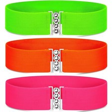 3 Pcs 80s Belts for Women 80s Waist Stretch Wide Waistband with Vertical Clasp