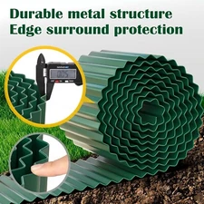 LAVEVE Corrugated Metal Garden Edging DIY Flower Beds Landscaping 10"x20' Green