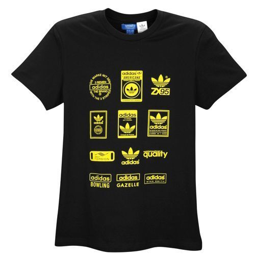 enviar fuego verano Adidas Originals “Labels” T-Shirt Black/Yellow Men&#039;s 2XL BNWT FAST  FREE SHIPPING | eBay