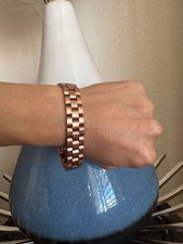 Elegant Solid Copper Magnetic Bracelet Therapy Balance Energy Power Calm Joy Qi