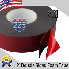 2" Wide Double Sided acrylic Foam High Strength Adhesive Tape 60 Foot Roll USA